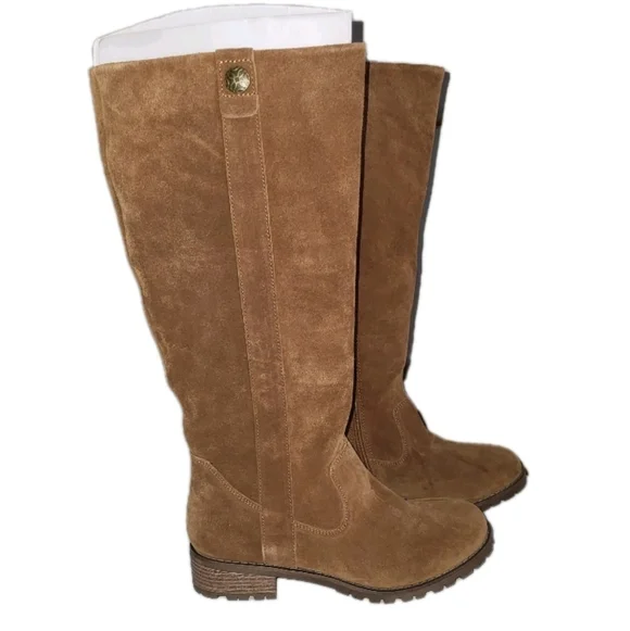 Bjorndal Sebastian Suede Leather Brown Tall Riding Boot Women 8 WC Wide Calf - Picture 11 of 13